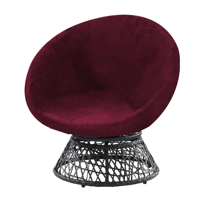 Moon Chair Cover Simple Solid Color Elastic Four Seasons Universal Round Saucer Chair Protective Cover Seat Anti-Slip Slipcover