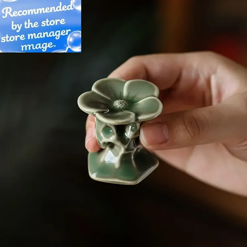 

Yue Kiln Celadon Cover Set Держатель крышки Креативный китайский фиолетовый глиняный горшок Tureen Кронштейн Кунг-фу Чайная посуда Сливная стойка