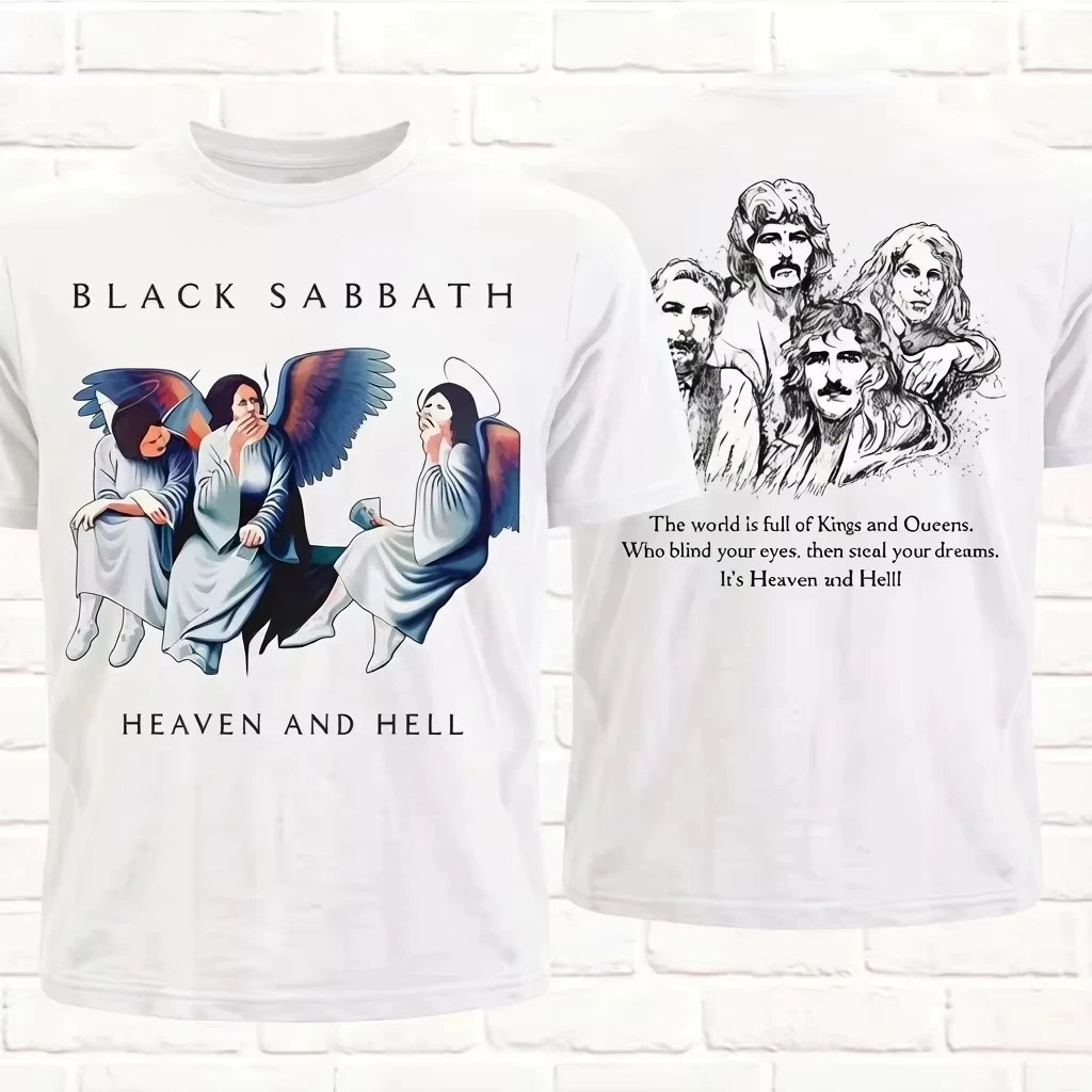 2026 Neues Black Sabbath Heaven and Hell Tour Grafik-T-Shirt für Männer Retro Rock Band Kurzarm Luxus Streetwear Unisex T-Shirt – Detail 3