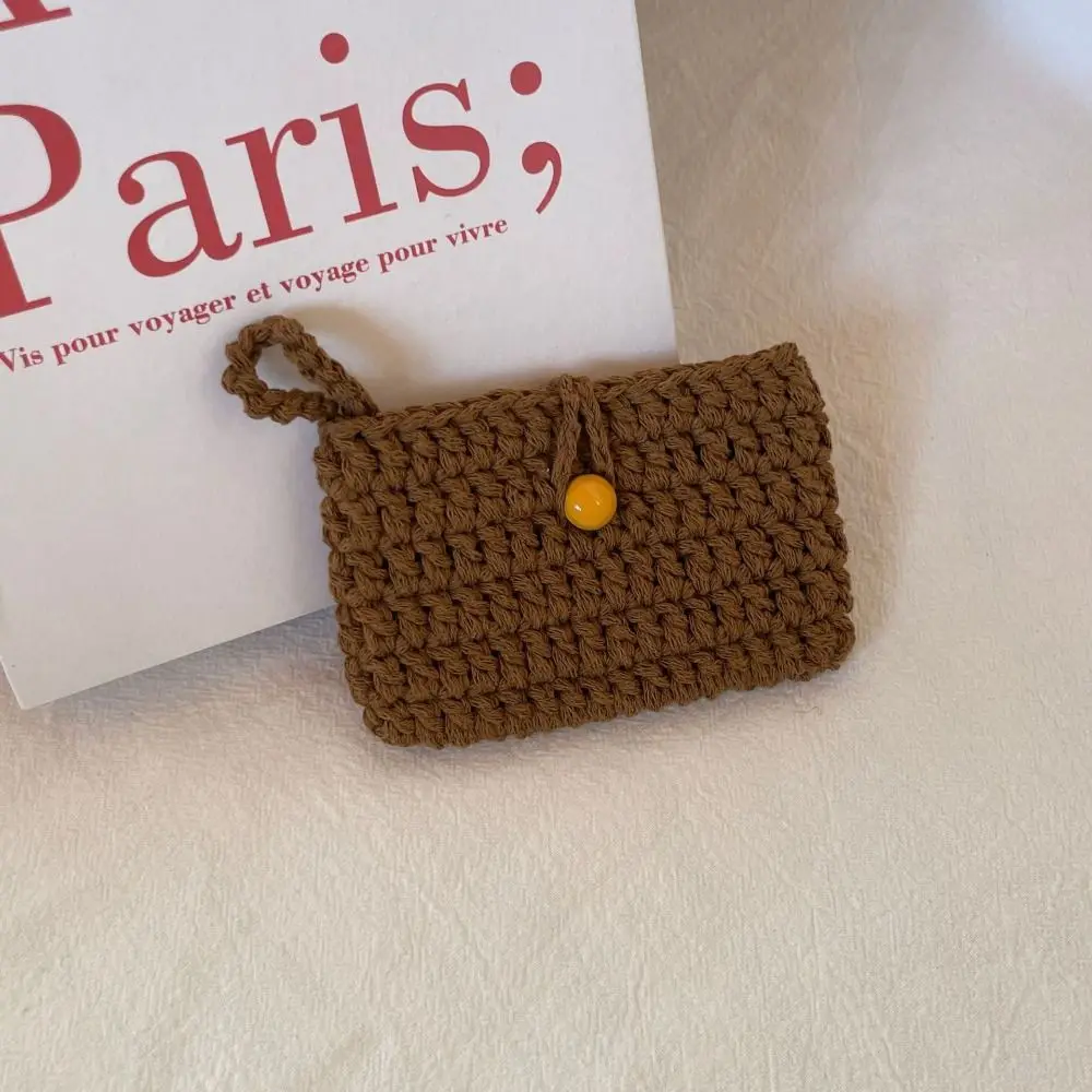 Mode Einfarbig Weben Karte Tasche Handgemachte Kleine Häkeln Geldbörse Quadratische Stricken Mini Handtaschen für Damen/Mädchen