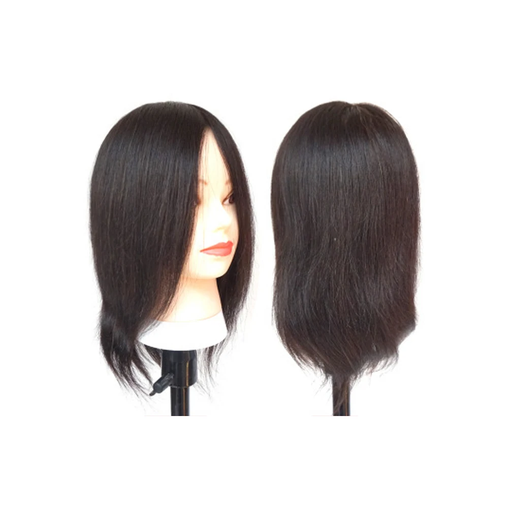 

Black Hair Mannequin Head for Barber Practice Human Hair Braiding Training Dummy Head Styling Solon Essential Tool