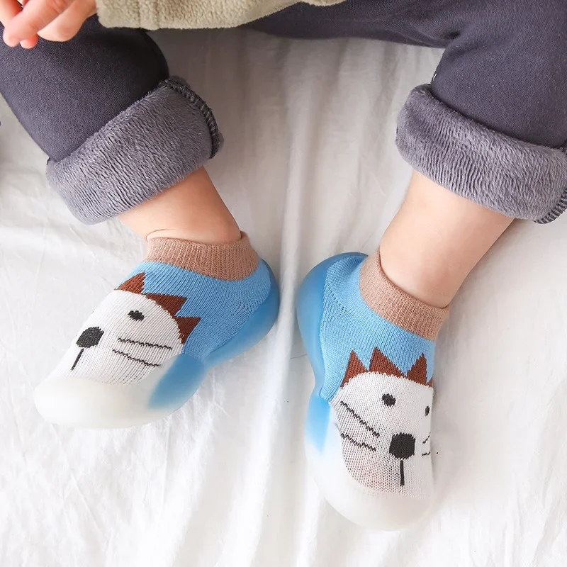 Children Anti-slip Shoes Newborn Baby Girl Cotton Non-slip Floor Socks Baby Boy Rubber Sole Cartoon Indoor Socks Infant Shoes