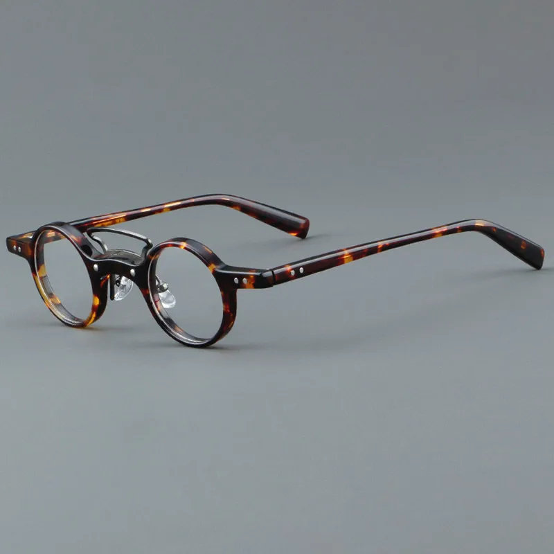 

New personalized acetate fiber glasses frame retro optical round glasses frame can be equipped with prescription glasses.