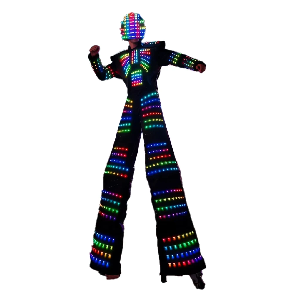 

LED-Illuminated Stilt Robot Costume for Celebrations Parties Nightclubs DJ Events and Performances Latinmen Costume