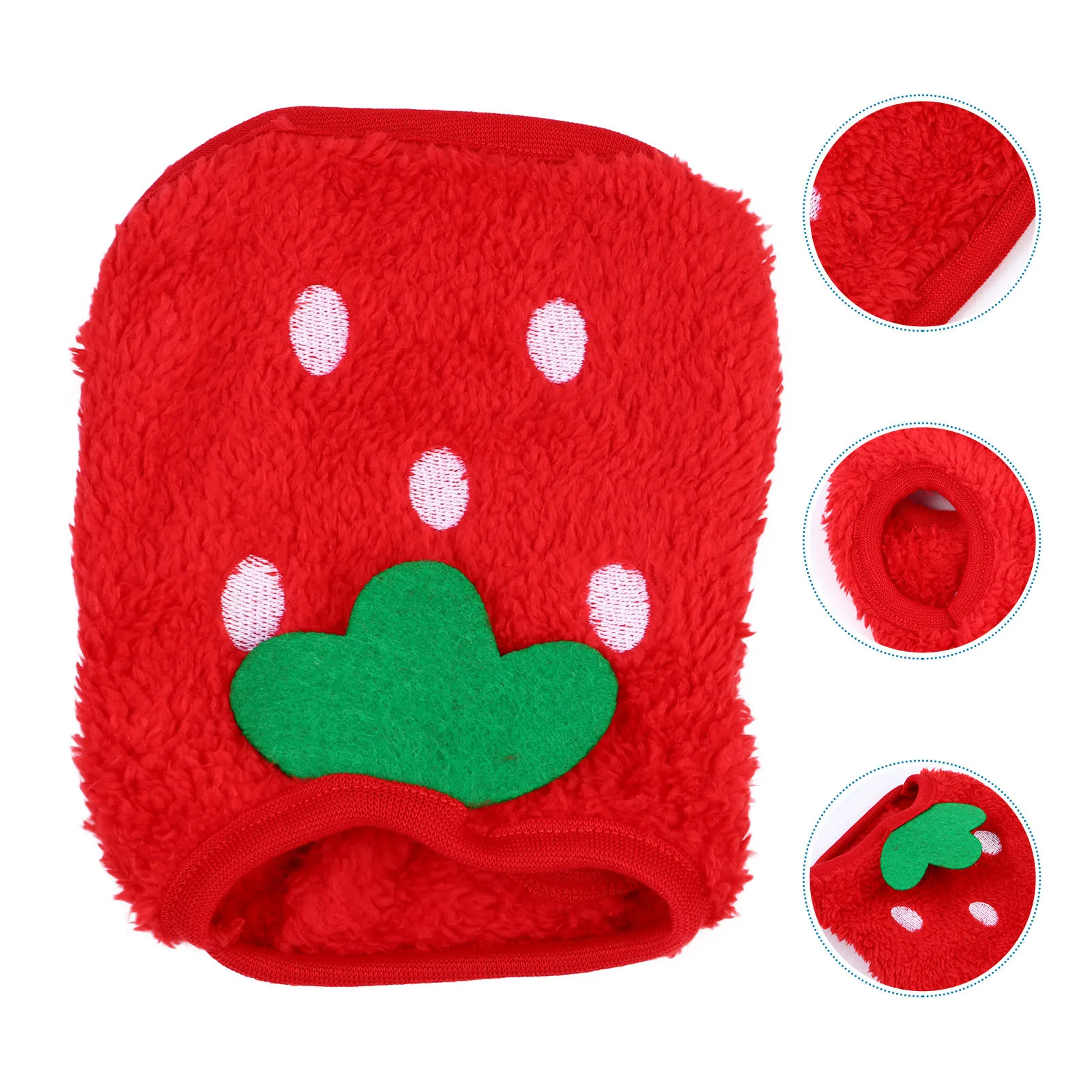 

Strawberry Small Dog Vest Winter Coral Fleece Soft Lightweight Small Pet Hoodie Costume Guinea Pig Bunny Rabbit Clothes