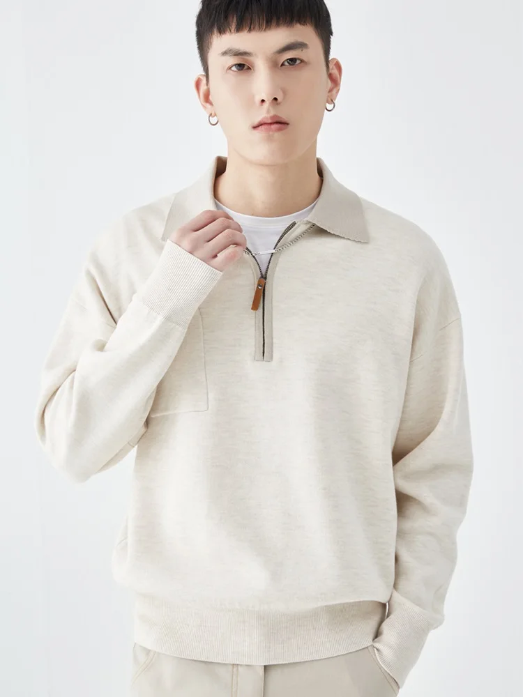 

Повседневный вязаный свитер на молнии для мужчин, новая весенняя коллекция, контрастный цвет, топ для отдыха, толстовка