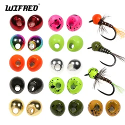 Wifreo 20pcs 2.3-3.8mm Offset Tungsten Beads Jig off Beads Fly Tying Material for Jig Nymph Wet Fly Trout Fishing Lure Baits