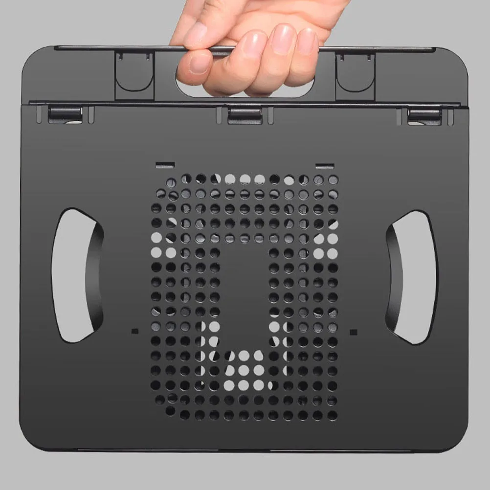 

Laptop St Tablet Holder 8 Positions Foldable Bracket Heat Dissipation Support Black Plastic Portable Stable Use