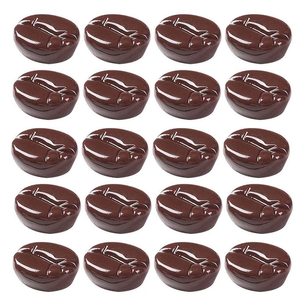 

25Pcs Faux Coffee Beans Lifelike DIY Craft Accessory for Phone Case Hair Clip Decoration Restaurant Party Wedding Decor