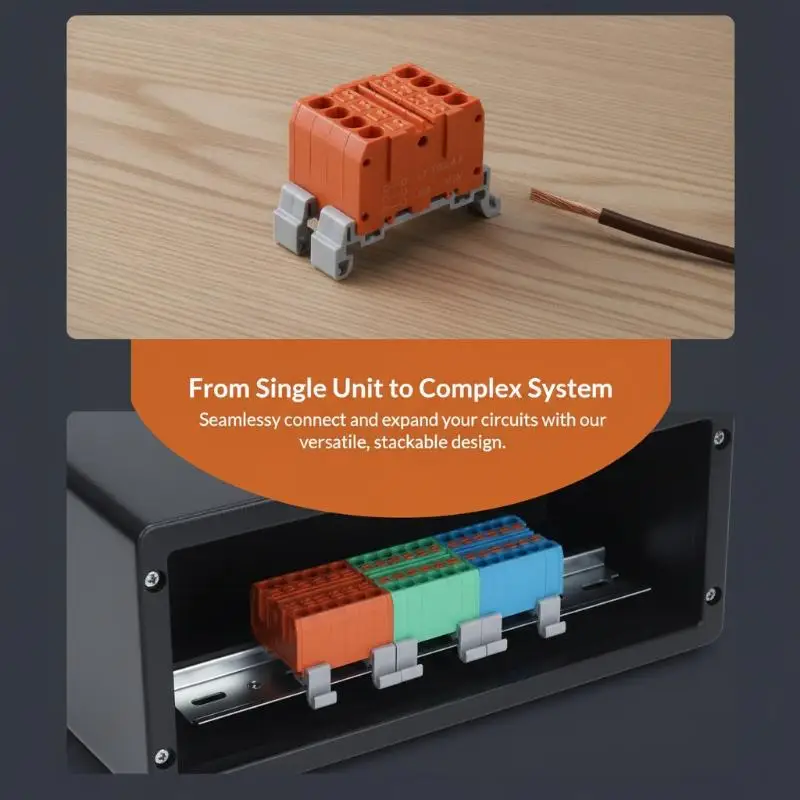 Splicing DIN Rail Push In Spring: Terminal Block Multi Input Output Wire Quick Connector