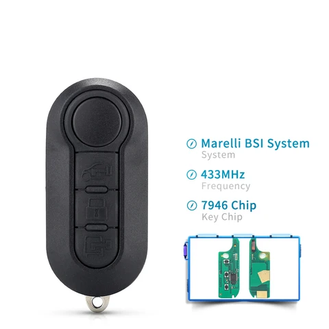 KEYYOU дистанционный Автомобильный ключ для Fiat 500 500L Punto Florino Doblo Qubo Punto Evo Grande Punto 433 МГц Marelli / Delphi BSI System 3B