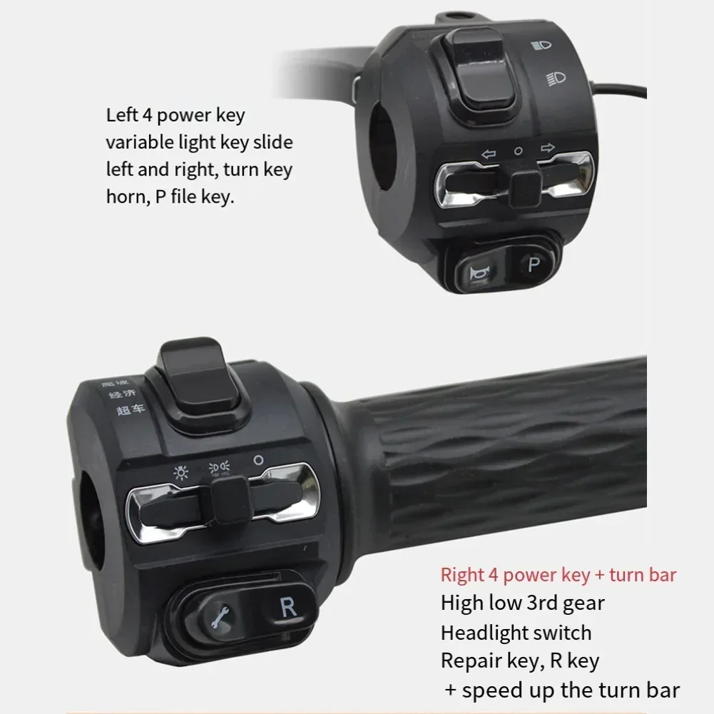 E-bike Electric Vehicles Throttle Switch Horn Headlights Turn Signals Electric Bicycle Spin Handle Disc Brake Split Spin Handle