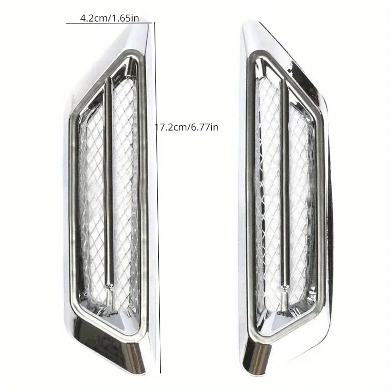 Universal 2Pcs Chrome Car SUV Air Flow Fender Side Vent Decoration Sticker Automotive general decorative tuyere car sticker