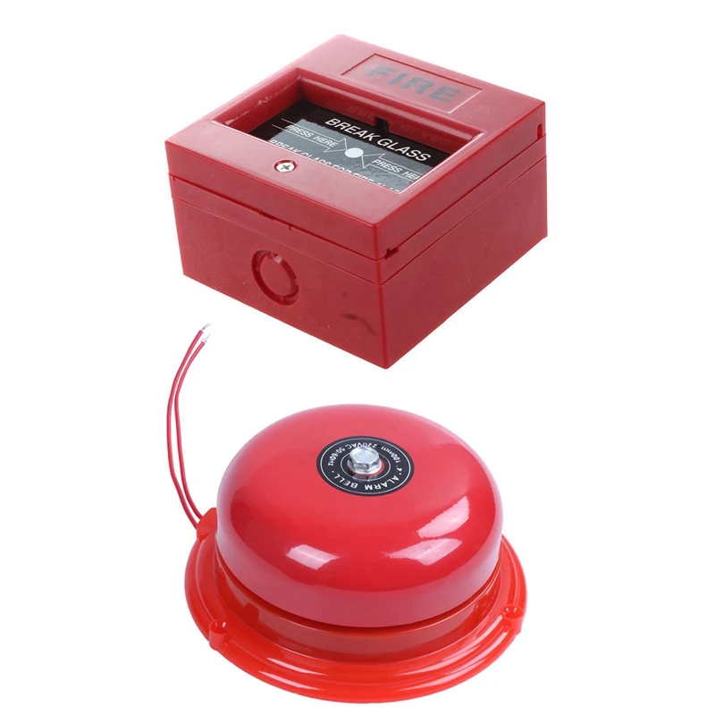 AC 250V/12V DC 12V Resettable Manual Call Point Fire Alarm Pull Station & AC 220V 100Mm Schools Fire Alarm