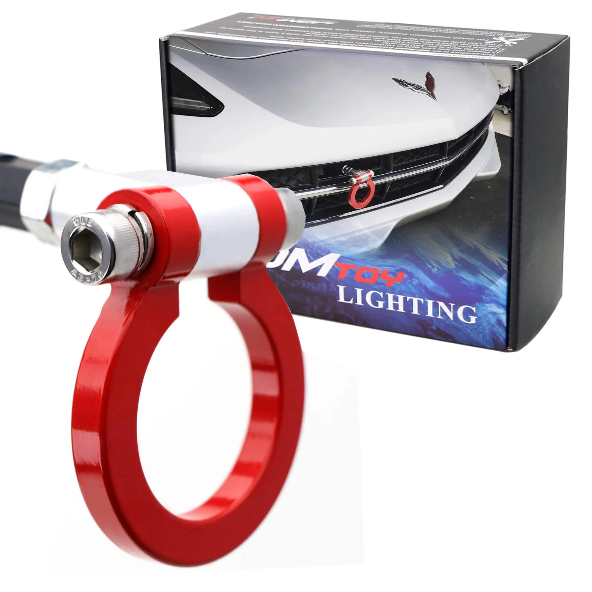 

Red And Silver Cast Aluminum Racing Tow Hook For 2014–2019 C7 Corvette Z06 Z51 ZR1 Grand Sport