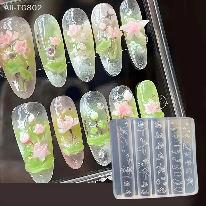 3D Lotus Flower Nail Art Silicone Mold With Easy Demolding Non Stick Design Perfect For Home DIY Nail Salon Nail Art Lovers