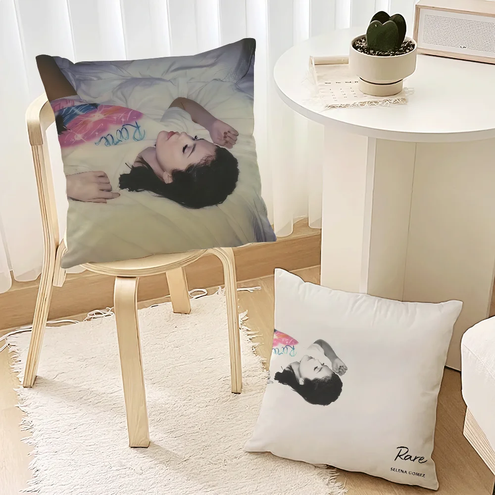 Selena Gomez Singer Pillow Case Sofa Decorative Home Double-sided Printing Short Plush Cushion Cover