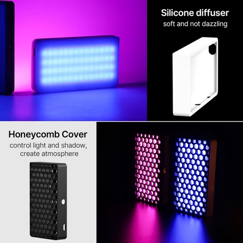 Imagen 2 del producto Ulanzi LT002 RGB LED Panel de luz de vídeo 7 pulgadas luz de relleno de bolsillo regulable 2500-9000K 4000mAh fotografía para transmisión en vivo