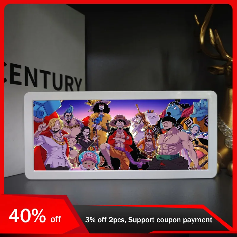 

19.8cm/7.8in ONE PIECE Anime 3D Motion Light Box Night Light Cartoon Peripherals Desktop Display Bedroom Decoration Holiday Gift