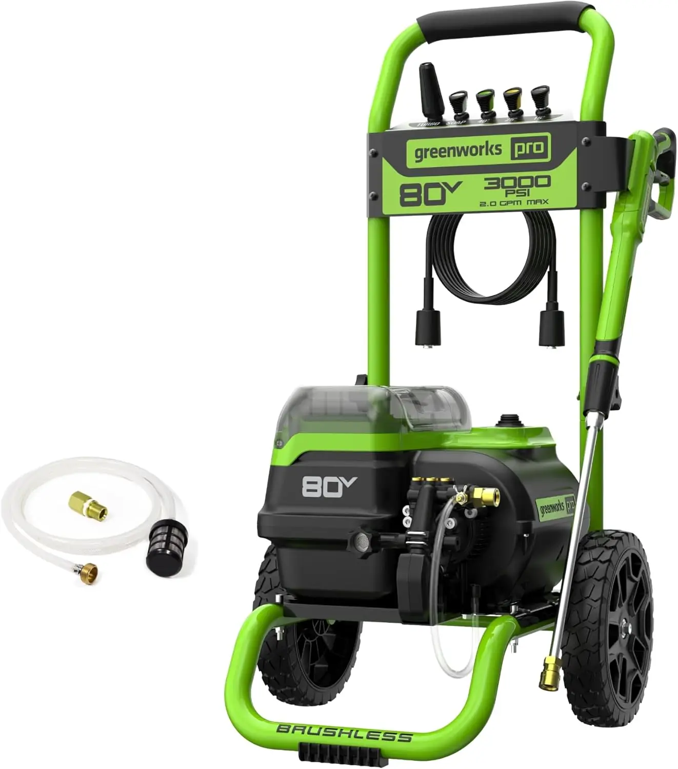 80V 3000 PSI Dual-Port Pressure Washer (2.0 GPM), Tool-Only, Powerful Enough to Remove Pesky Dirt and Grime on Siding, Fences