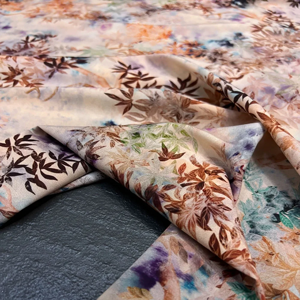 

CISULI Printed Silk Stretch Crepe Fabric,18momme,Width 140cm,100% Pure Silk Material,Cloth or Shirt and Dresses