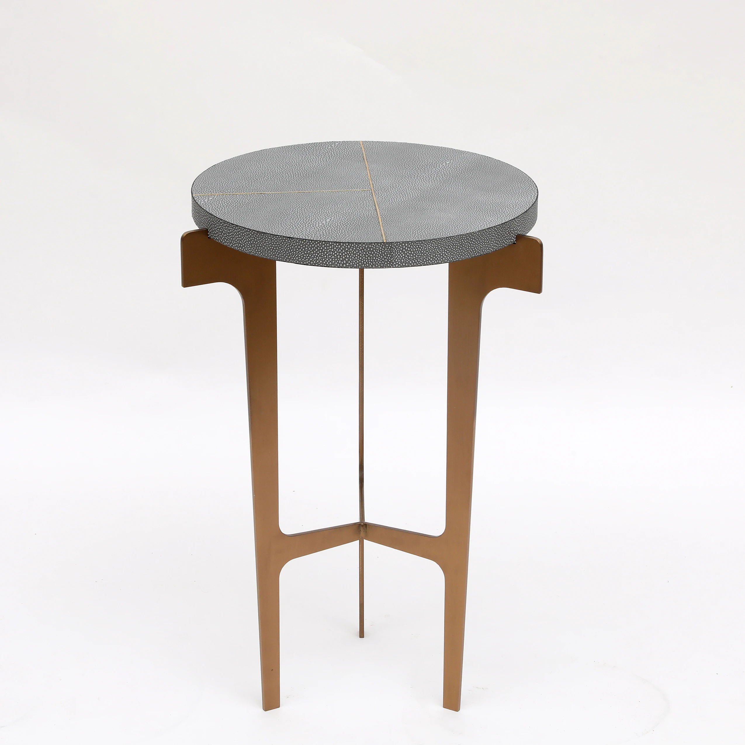 

C11New Design Metal Brass Reusable Coffee Table Luxury Genuine Leather Top Living Room Side Table Home Decor End Table