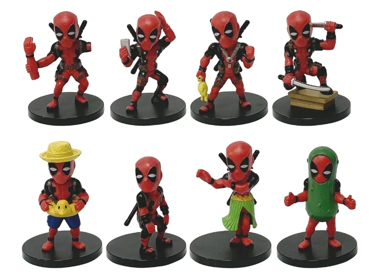 8pcs/set X-men Deadpool 7-8cm PVC Figure Collectible Model Toy