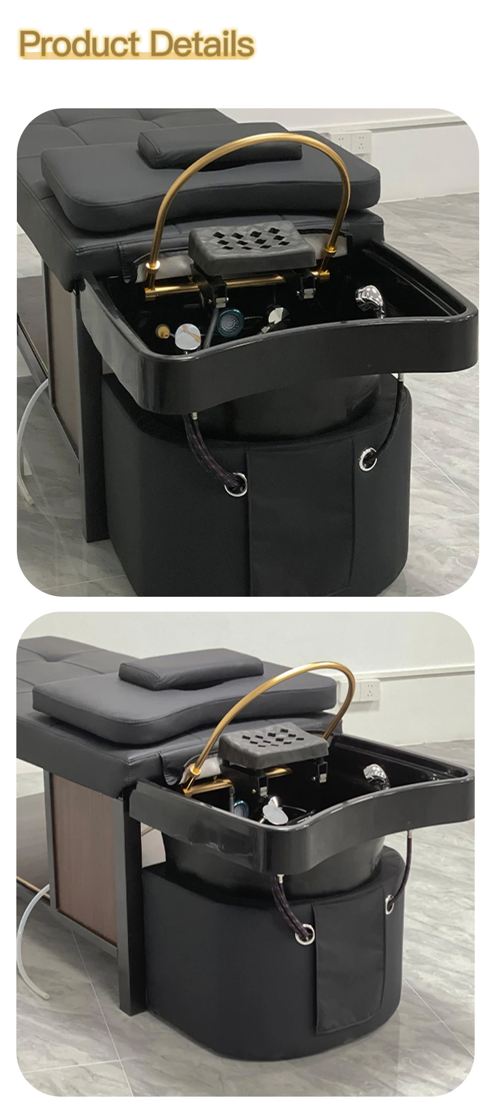 2026 Neues Multifunktionales Thai-Kopf-Spa-Shampoo-Bett mit Dampfgerät & Verdampferhaube, Haarwasch-Massagetisch mit Wasserzirkulation – Detail 12