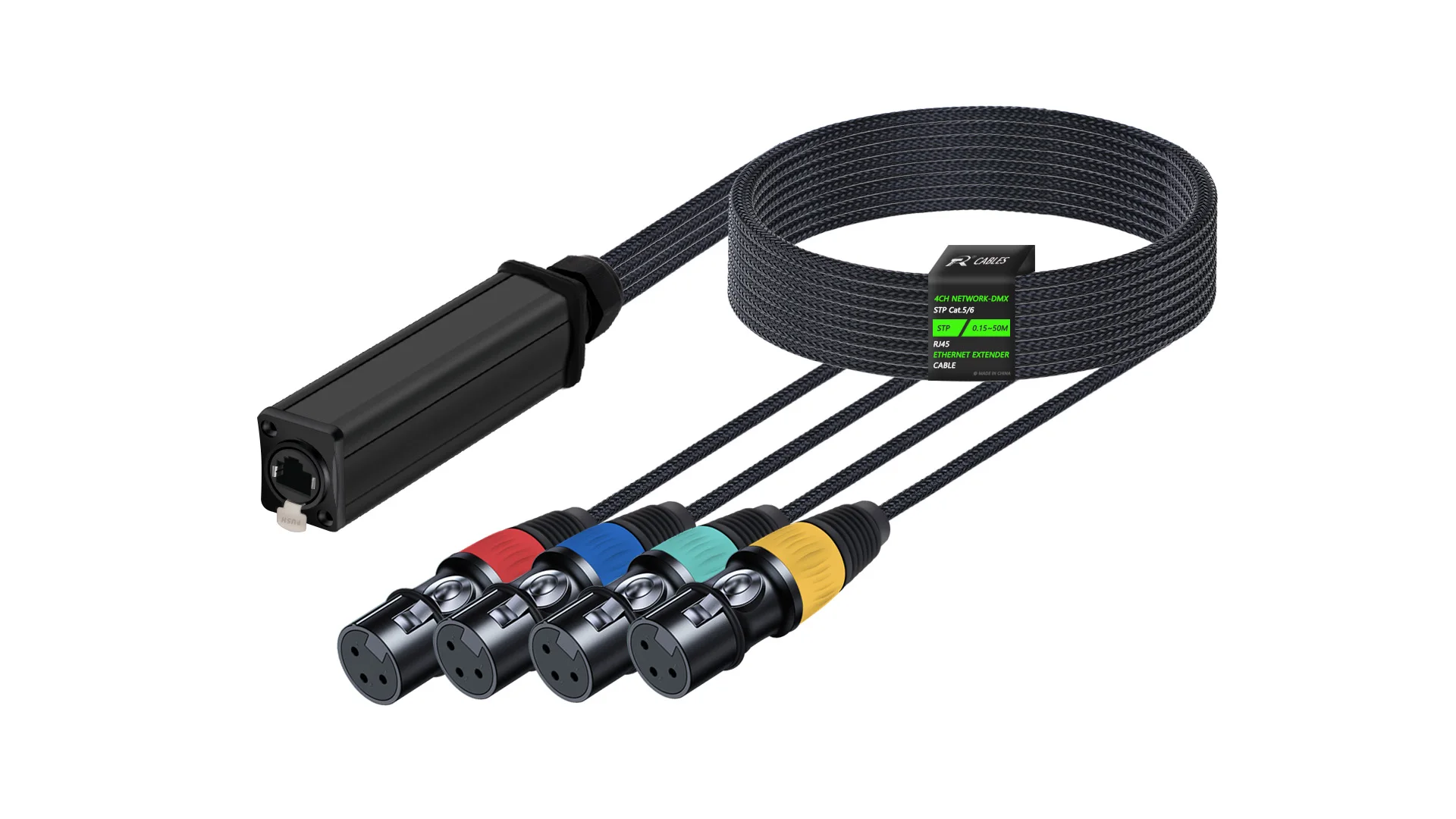 4-Kanal-Multi-Netzwerkempfänger über Ethercon-Kabel, XLR-Extender für Bühnenbeleuchtung, Aufnahmestudio, XLR-Kanal über Cat5/6-Kabel – Detail 12