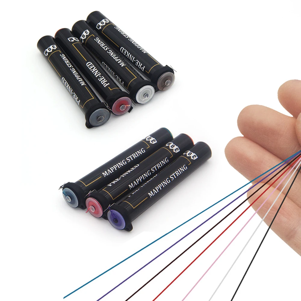 Eyebrows Tattoo Thread Marking Symmetrical Eyebrow Marker Thread Tattoo Brows Ruler with Ink Positioning Mapping Line Box 1pcs