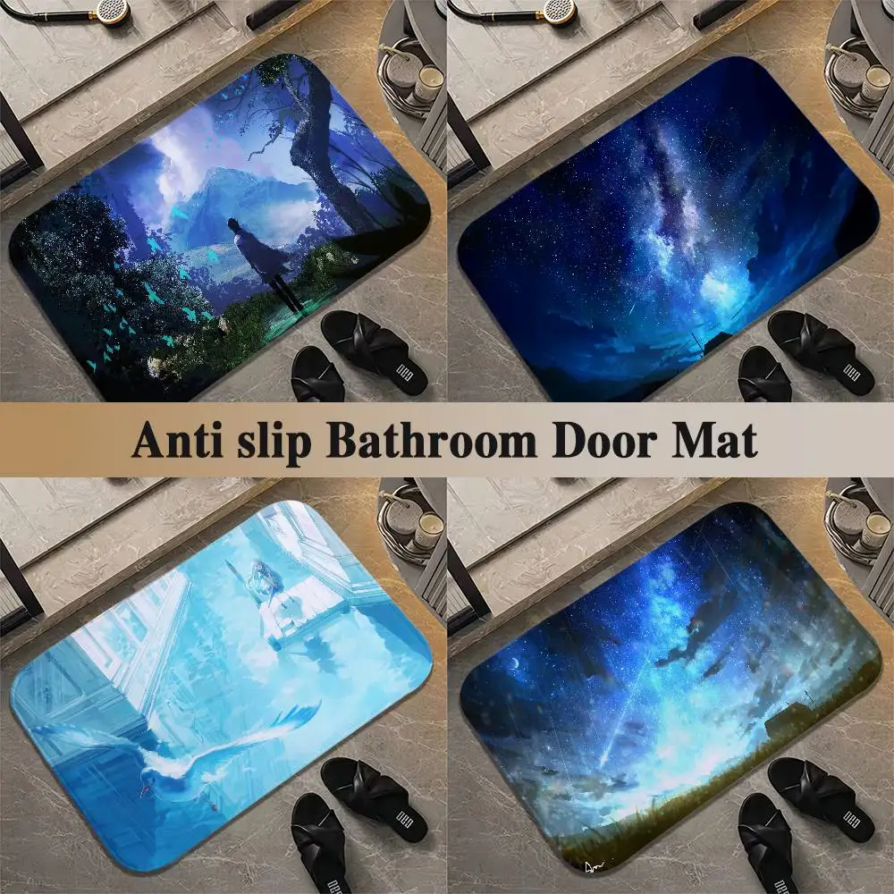 

Street View Of Anime Girls Floor Mat Printed Large Carpets Living Room And Bedroom Carpets Bathroom Anti Slip Door MATS Small