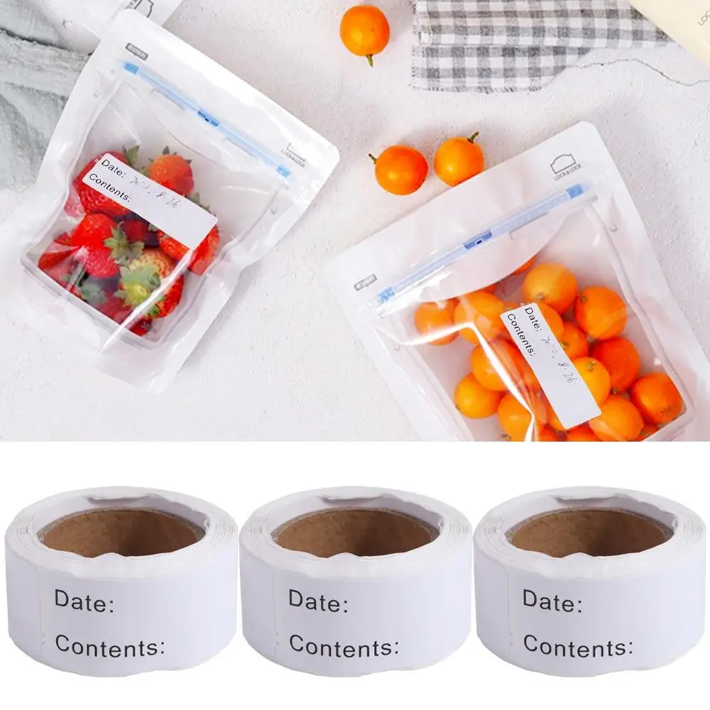 120pcs/roll Writable Food Storage Date Content Labels Removable Blank Date Labels Stickers DIY Self Adhesive