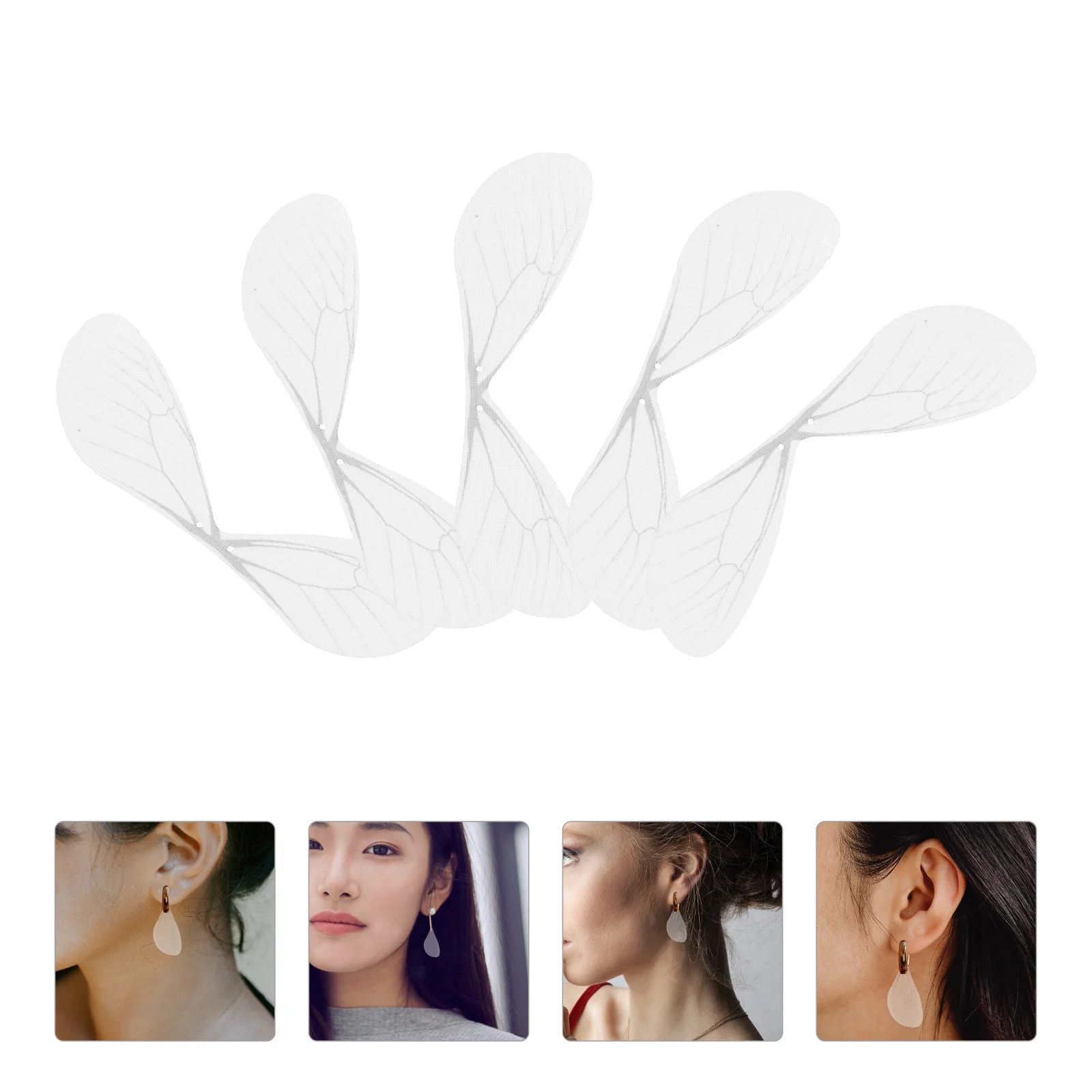 

50 Pcs Dragonfly Clip Earring Decors Girl Fake Wing Handmade Earrings Supplies Bride