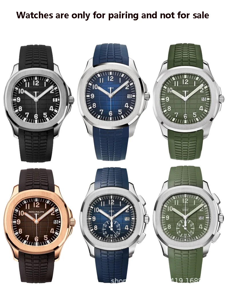 21 mm buntes Silikonkautschuk-Armband für Patek-Uhrenarmband für Aquanaut Philippe Serie 5164a 5167a Butterfly-Schnalle – Detail 4