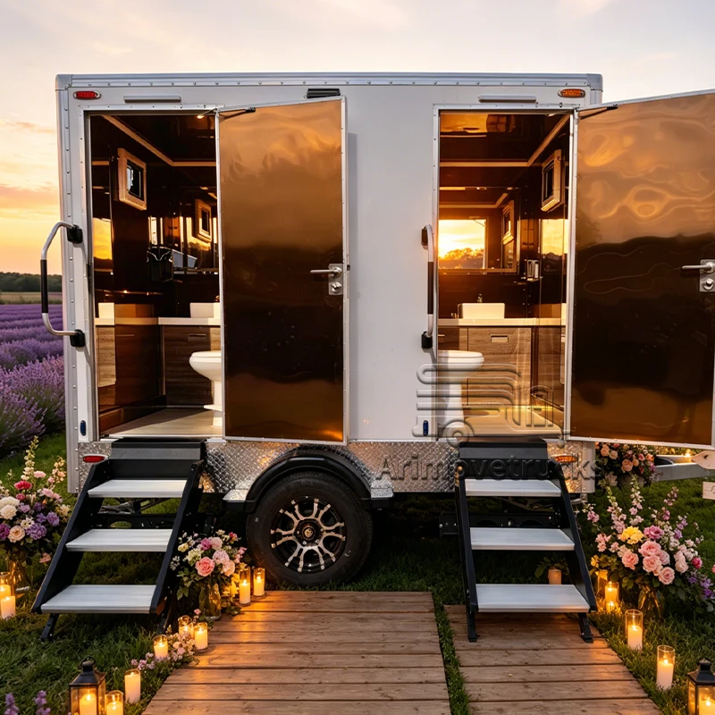 Public Cheap Price Portable Adult Toilet Mobile Vip Restroom Trailer Outdoor Portable Bathroom With Sink Shower