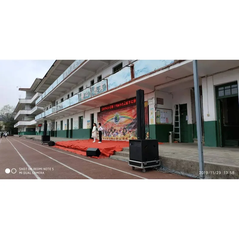600W Mono Portable Active Sound System 6.5 Inch Column Array Speaker With 18 Inch Subwoofer Stage Audio Equipment