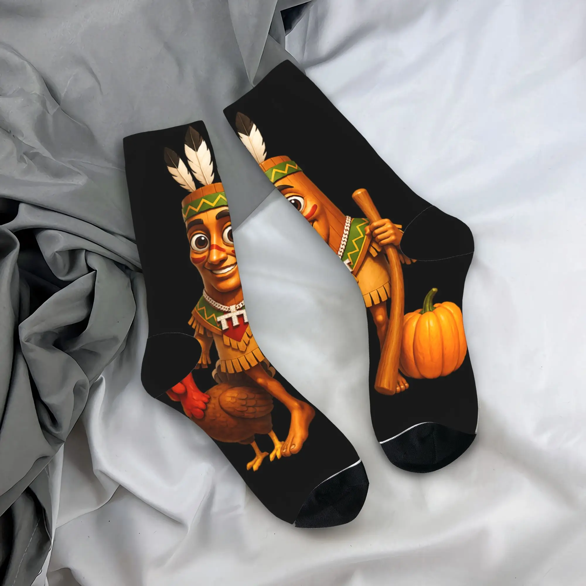 Season Turkey Hunting Thanksgiving Meme Stockings Men Socks Breathable Kawaii Socks Winter Outdoor Sports Non-Slip Design Socks