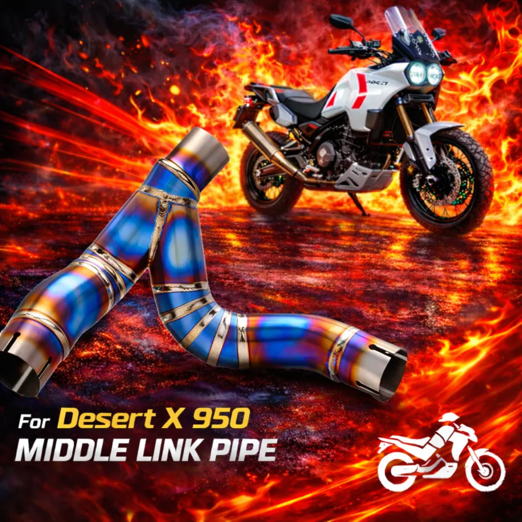 

For Desert X DesertX 950 2022-2024 Motorcycle Exhaust Modified Ti. alloy Middle Pipe Original Interface