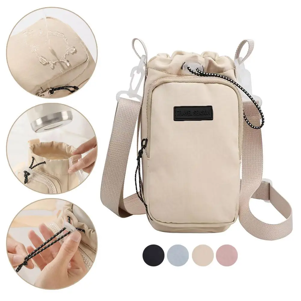 

Плечевой ремень, сумка-переноска для бутылки с водой, передний карман, водонепроницаемый держатель для бутылки с водой, большое отверстие, регулируемые товары для улицы