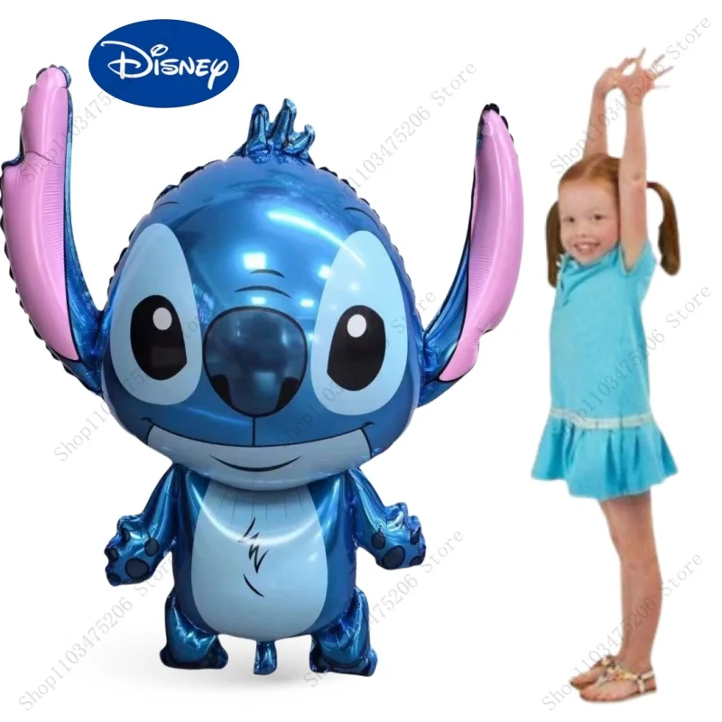 Ballon à air flottant en film d\'aluminium Disney Stitch pour enfants, style dessin animé, ballons non auto-encastrés, Halloween, Noël