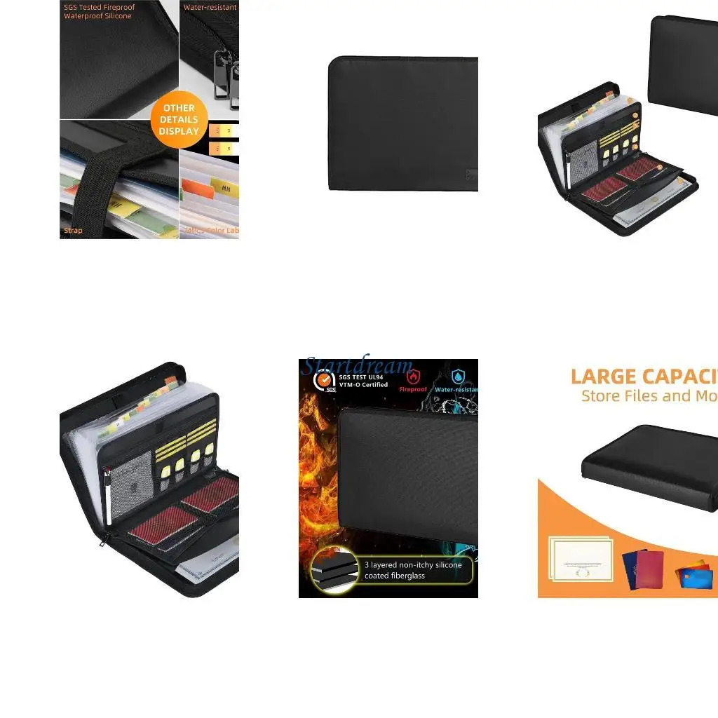 

2000℉ Resistant Document Box File Organiser 13 Pocket Expanding File Folder K92C