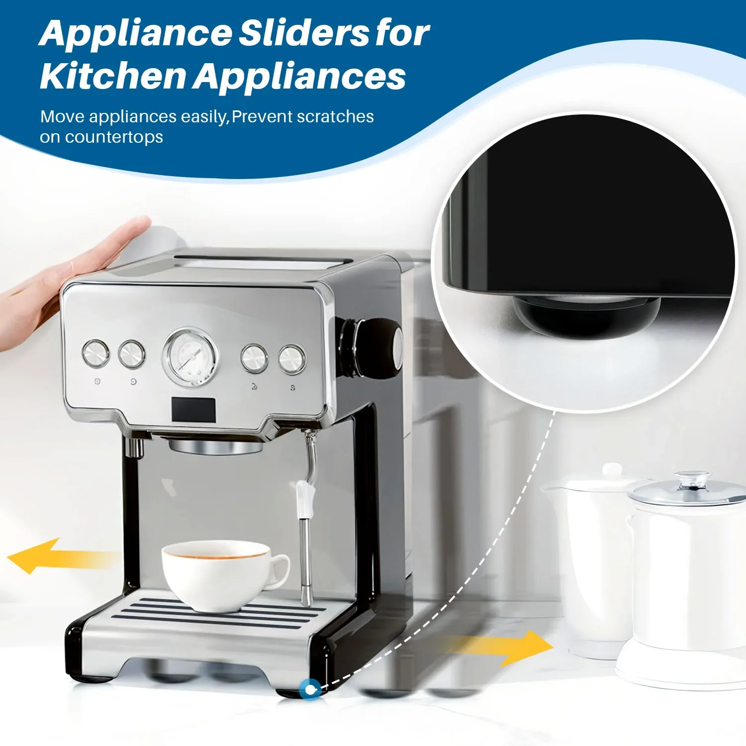 24/4Pcs Appliance Slider, Sliders for Kitchen Appliances, Small Appliance Sliders for Most Countertop Furniture Cups