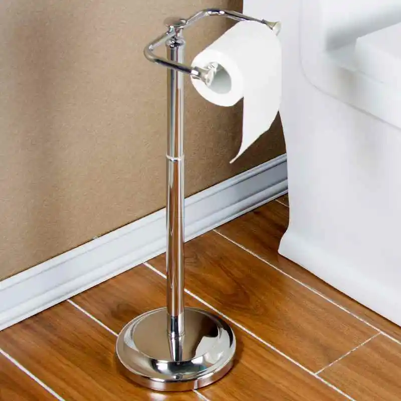 Toilet roll paper rack toilet toilet punch-free rack stainless steel luxury vertical landing