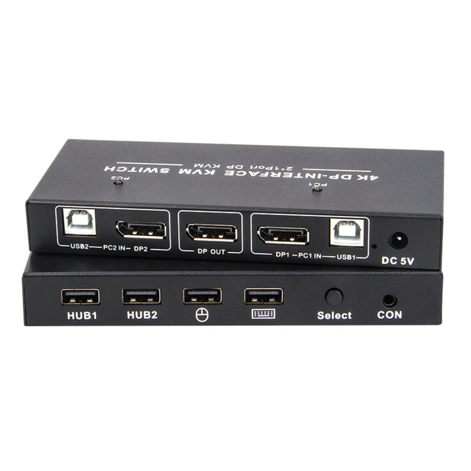 Imagem -02 - Switch Kvm Displayport de Portas 4k 60hz Usb dp em Saída dp Usb 2x1 pc para Compartilhar Monitor Mouse Teclado Impressora