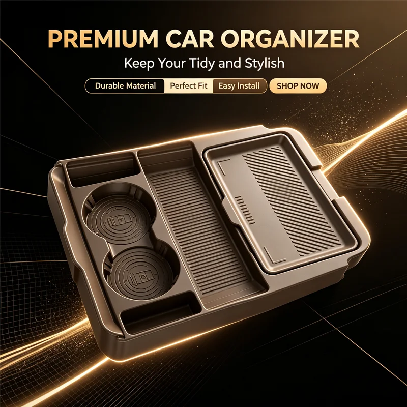 For Changan Qiyuan A06 2026 Center Console Lower Storage Box, Drop-in Organizer Tray with Sunglasses Holder