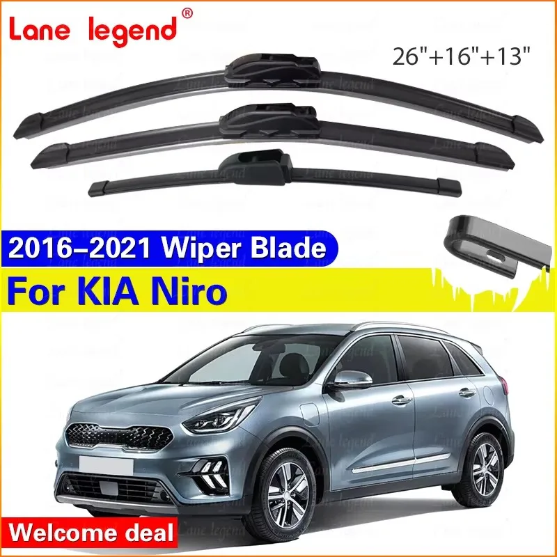 Wiper Front Rear Wiper Blades Set For KIA Niro 2016 2017 2018 2019 2020 2021 Windshield Windscreen Window 26