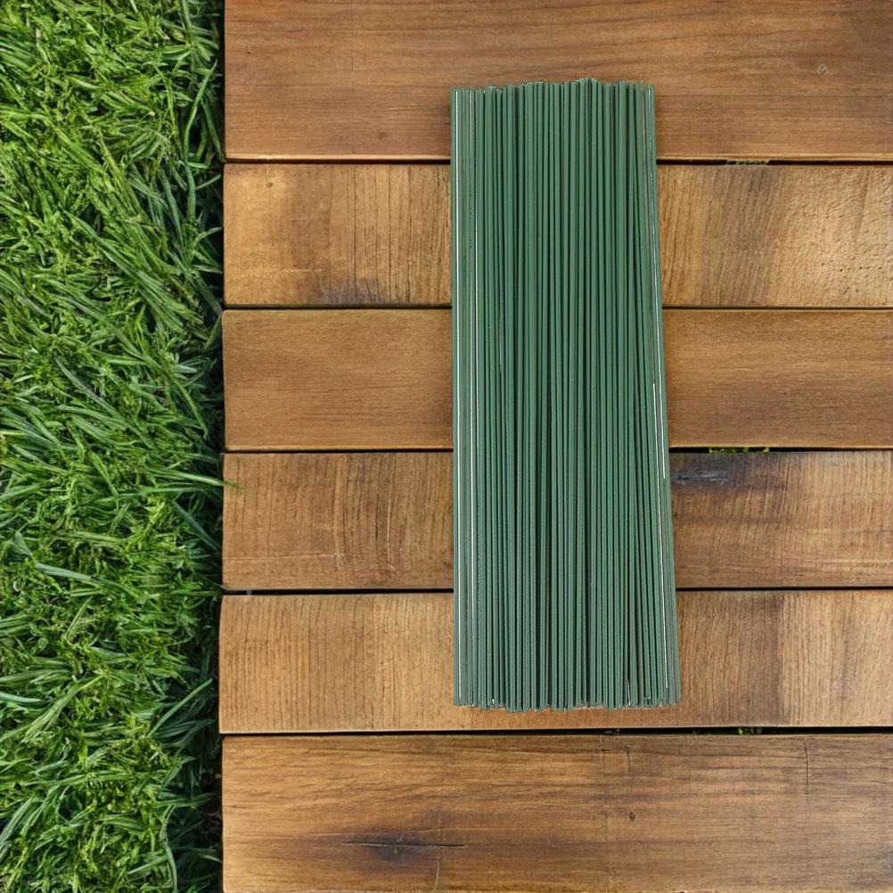 100 قطعة 30 سنتيمتر أسلاك الحديد الزهور الخضراء DIY بها بنفسك زهرة ينبع قضبان معدنية الحرف الزخرفية الاصطناعية لقضيب زهرة المنزل الزفاف #2