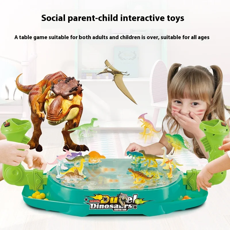 Two Person Battle Table Games Toys Dinosaur Catapult Cartoon Animal Model   Pinball Desktop Games Parent-child Interactive Toys