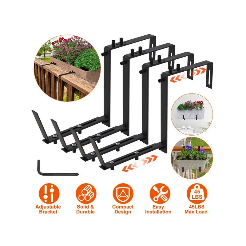 Braket Penyangga Pot Besi Tugas Berat dengan Baki yang Dapat Diperpanjang 6.1-11.6 inci & Pengait Dua Tingkat yang Dapat Disesuaikan 2.36-6.9 inci