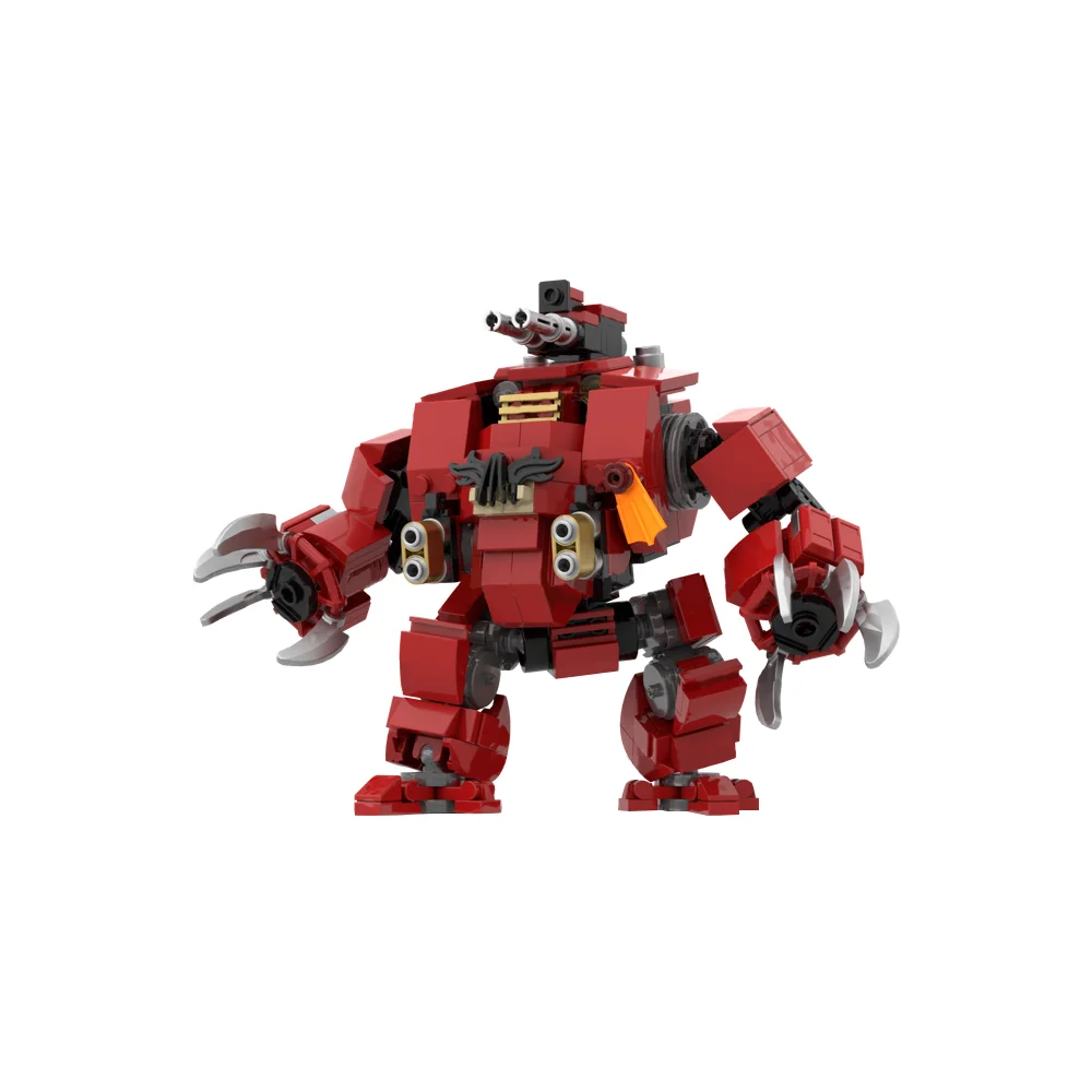 MOC Fearless Brutalis Model Building Blocks Game Character Red Mecha Model Fighting Armor Building Blocks Set Educational Toys